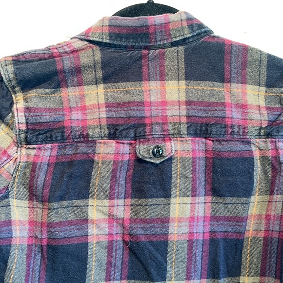 Vans Shirt Womens XS Meridian Flannel Shirt Purple Black Plaid Button Front - Picture 6 of 9